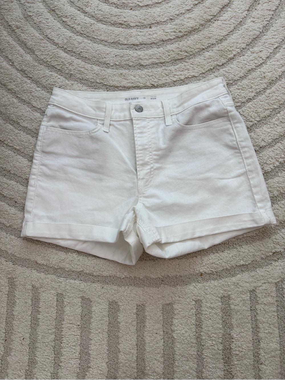 Old Navy White High Rise Wow Women's Cuffed Denim Shorts